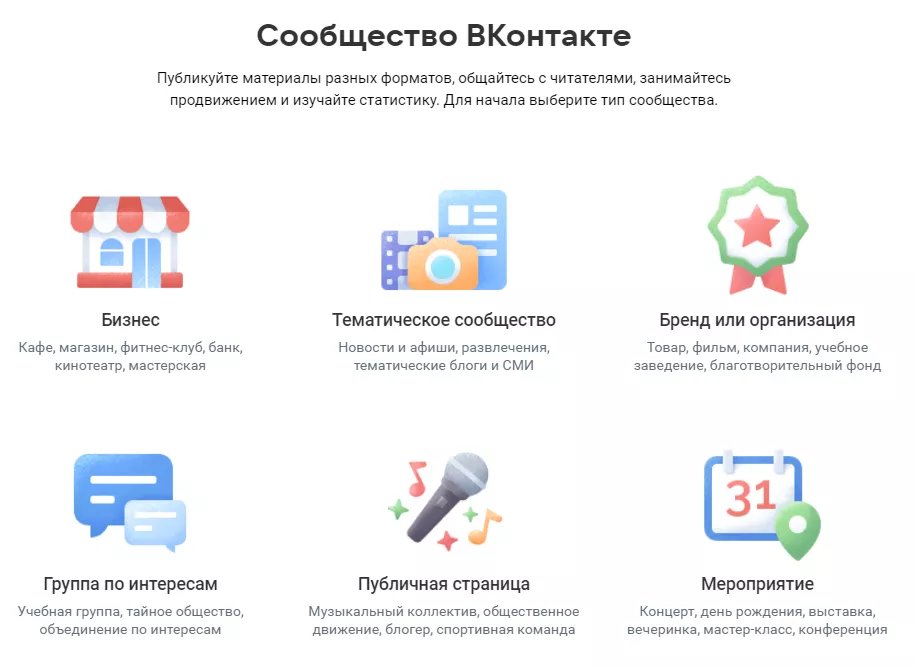 Публичные страницы (паблики) 