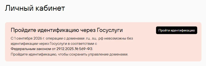 Идентификация домена через Госуслуги